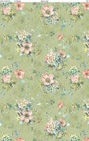 Wilmington Prints - Mint Crush - Floral Bouquets Green