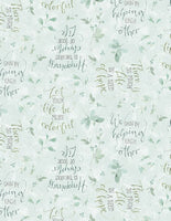Wilmington Prints - Mint Crush - Word Toss Blue