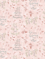 Wilmington Prints - Mint Crush - Word Toss Pink