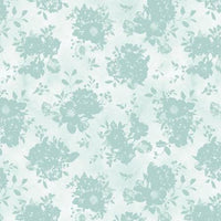 Wilmington Prints - Mint Crush - Floral Silhouette Blue