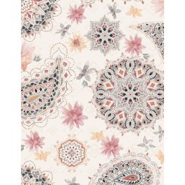 Wilmington Prints - Paisley Place - Paisley & Mandala Cream