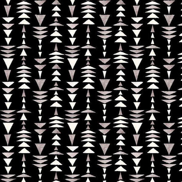 Wilmington Prints - Paisley Place - Stacked Triangles Black