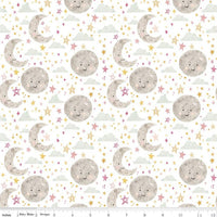 Riley Blake Flannel - Baby Girl Moon & Stars - Multi