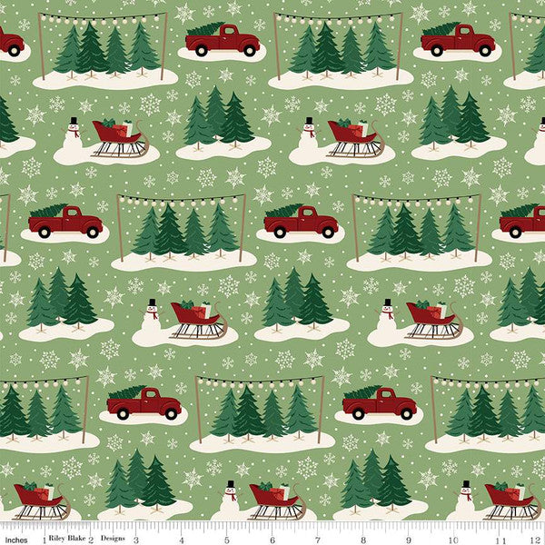 Riley Blake Fabrics - Christmas Traditions - Main Green – Quality Time ...