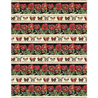 Wilmington Prints - Harlequin Poppies - Repeating Stripe Multi