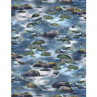 Wilmington Prints - A New Adventure - River Rocks Dk. Blue