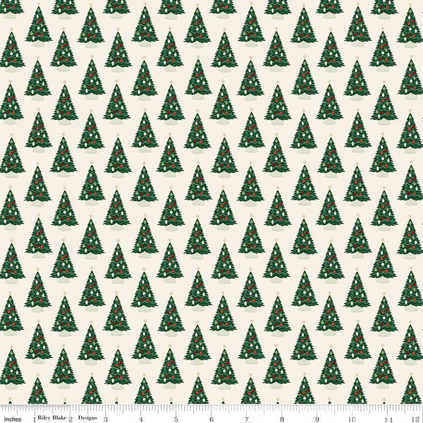 Riley Blake Fabrics - Christmas Traditions - Trees Cream