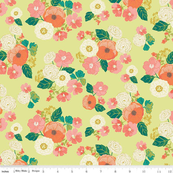 Riley Blake Fabrics - Midsummer Meadow - Wild Bouquet Pear