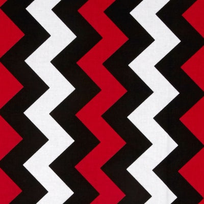 Riley Blake Fabrics - Medium Chevron Black/Red