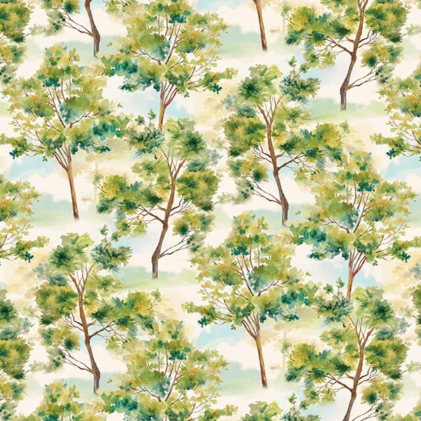Wilmington Prints - Deer Meadow Trees Green