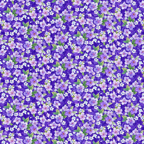 Studio “e” Fabrics - Panda Sanctuary - Large Floral Purple