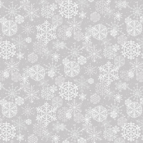 Henry Glass Fabrics - Snowy Woods - Snowflake Gray