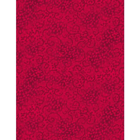 Wilmington Prints - Essentials Leafy Scroll - Bright Red