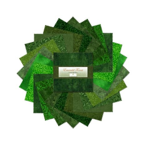 Wilmington Prints - Emerald Forest Mini 5” Karat Gems (24 pk)