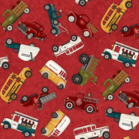 Henry Glass Fabrics - Papa’s Old Truck - Truck Allover Red