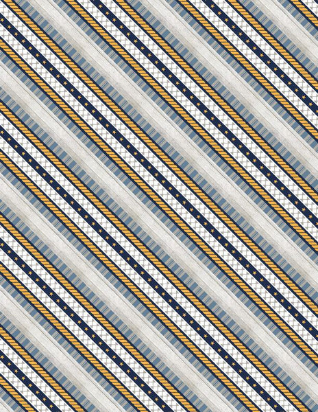 Wilmington Prints - Lake Life - Ticking Stripe Gray