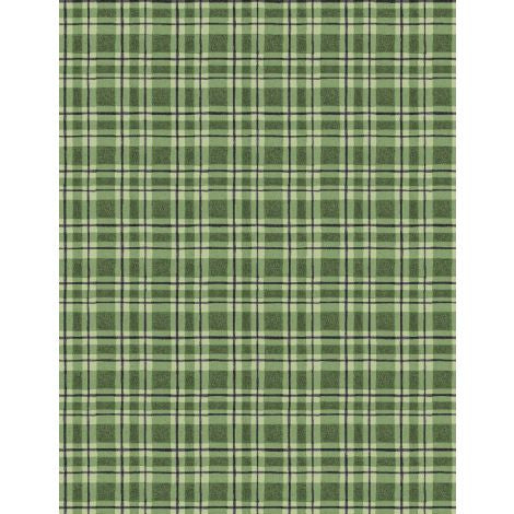 Wilmington Prints - Winter Forest - Plaid Green