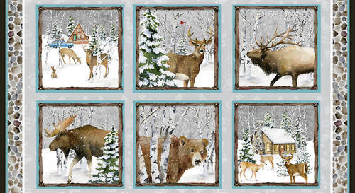 Henry Glass Fabrics - Snowy Woods - Blocks Panel