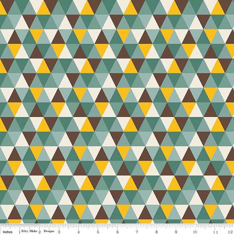 Riley Blake Fabrics - Knit - Giraffe Crossing 2 Triangles Teal