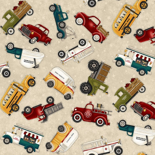 Henry Glass Fabrics - Papa’s Old Truck - Truck Allover Stone