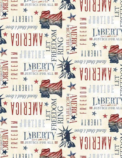 Wilmington Prints - Liberty Lane - Word Toss Cream