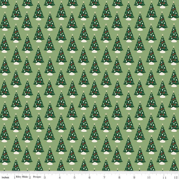 Riley Blake Fabrics - Christmas Traditions - Trees Green