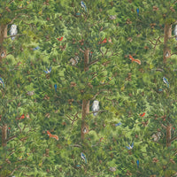 Blank Quilting - Nature Trail - Trees with Birds & Animals Digital Print Green