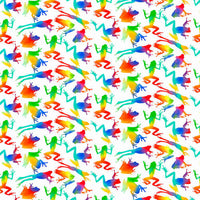 Studio “e” Fabrics - Jewels of the Jungle Digital - Rainbow Frog White