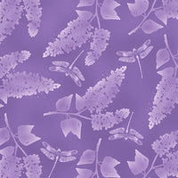 Studio “e” Fabrics - Midnight Hydrangea - Lilac & Dragonfly Tonal Lilac