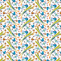 Studio “e” Fabrics - Jewels of the Jungle Digital - Leaping Frog & Insect White