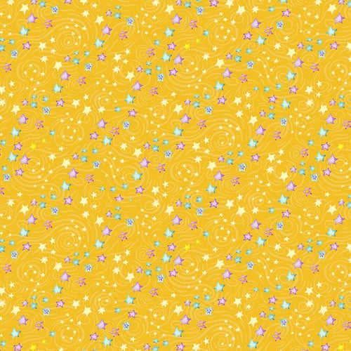 Henry Glass Fabrics - Stay Wild Moon Child - Small Stars Yellow