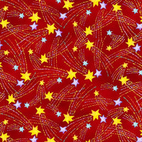 Henry Glass Fabrics - Stay Wild Moon Child - Large Stars Red