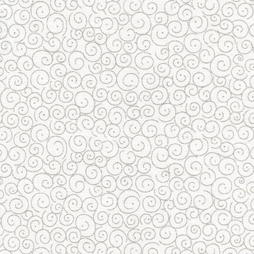 Blank Quilting - Spirals Metallic - White/Silver