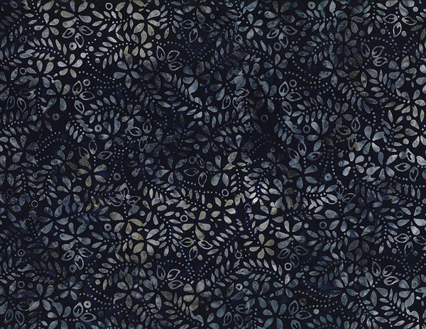 Wilmington Prints - Batik - Leafy Silhouettes Blue