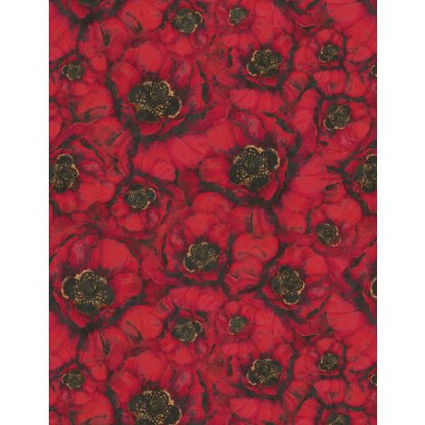 Wilmington Prints - Harlequin Poppies - Packed Poppies Red