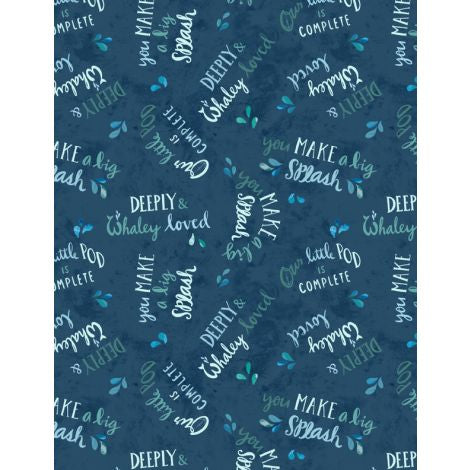Wilmington Prints - Whaley Loved - Word Toss Navy