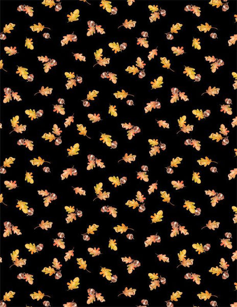 Wilmington Prints - Autumn Day - Leaves & Acorns Black