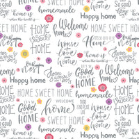 Benartex - At Home - Home Sweet Words White/Multi