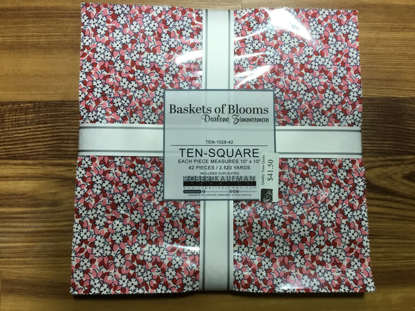Robert Kaufman Fabrics - Baskets of Blooms - 10” Stacker