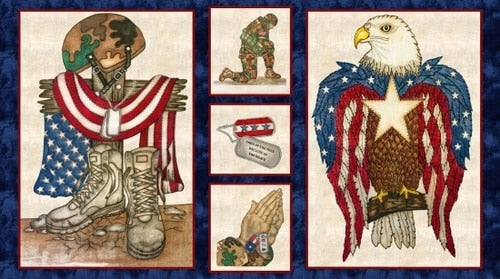 1124L - Blank Quilting - American Honor Soldier - Panel